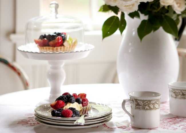 Fruit Tart on Cake Stand
