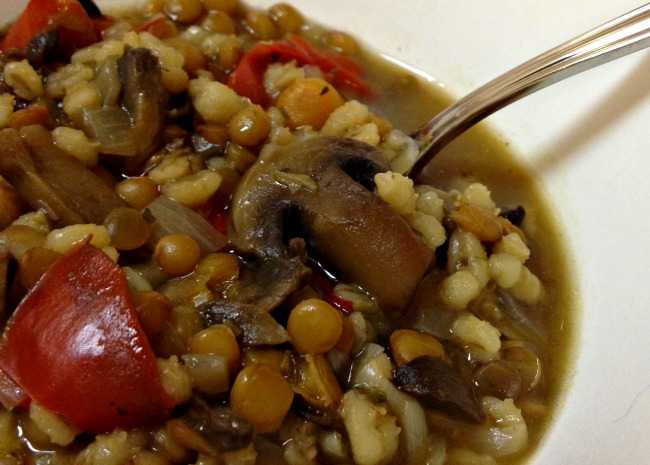 Mushroom Lentil Barley Stew