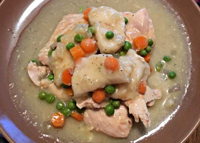 Healthier Slow Cooker Chicken and Dumplings