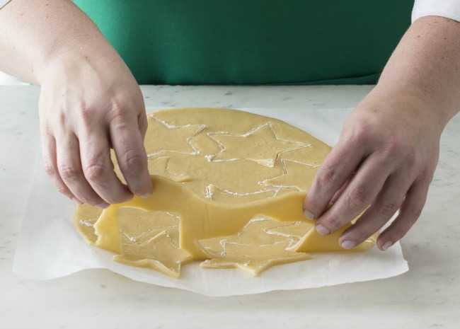 Peel Excess Dough Away From Sugar Cookie Cut-Outs