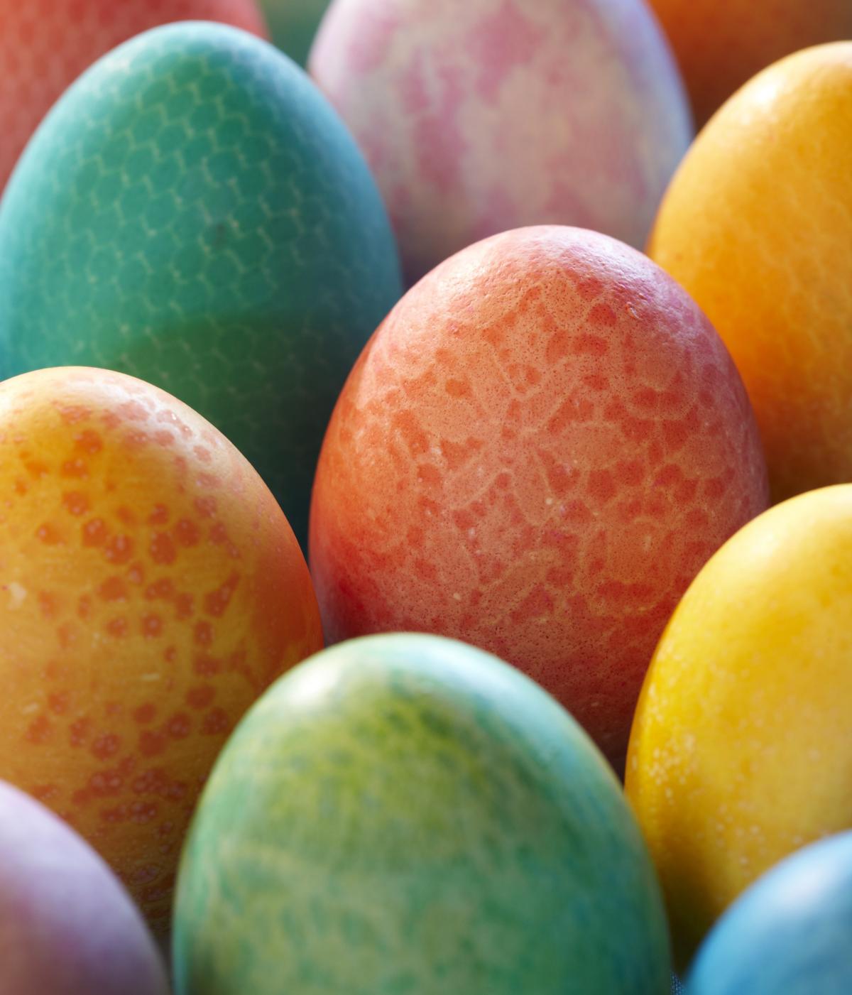 How To Dye Easter Eggs Plus Easy Decorating Ideas Allrecipes   102157324 Pretty Pattern Easter Eggs Photo By Meredith 